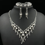 SET617 - Rhinestone Crown Bridal Necklace Set
