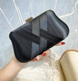 CL1380 - Elegant Striped Black Party Bag