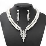 SET693 - Elegant Pearl Drop Necklace Set