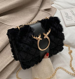 CL1006 - Plush Fur Messenger Bag