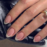 NA002 - Classic French White Edge Glam Nails