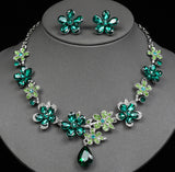 SET670 - Retro Crystal Drop Necklace Set