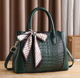H1884 - Korean Style Crocodile Textured Handbag