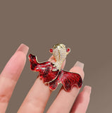 XSB155 - Elegant Red Saree Brooch