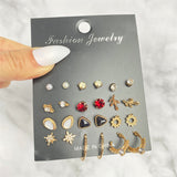 E1653 - Retro Geometric Fashion Earring Set