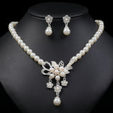 SET674 - Fashion Pearl Flower Necklace Set