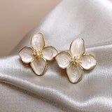XE149 - Korean Floral Crystal Earrings