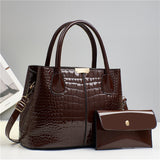 H1907 - Elegant Textured Fashion 2pc Handbag Set