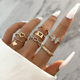 R675 - Crystal Butterfly Ring Set