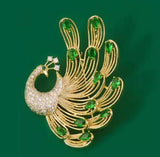 XSB128 - Green Peacock Saree Brooch