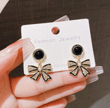 XE289 - Black Bowknot Stud Earrings