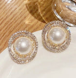 XE199 - Zircon Pearl Gemstone Earrings