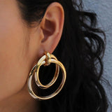 E1549 - Elegant Drop Circular Earrings