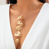 N2576 - Floral Tassel Drop Long Luxury Necklace