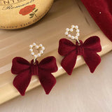 XE257 - Red Bowknot Earrings