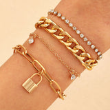 B936 - Layered Golden Chain Bracelet Set
