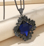 N2684 - Vintage Carved Pendant Necklace