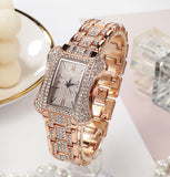 W3847 - Vintage Style Diamond Box Dial Watch