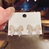 E1519 - Korean Bow Stud Earrings