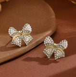 XE165 - Bowknot Pearl Earrings