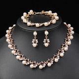 SET667 - Korean Style Bridal Pearl Necklace Set