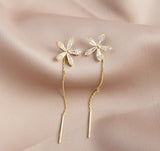 XE109 - Flower Drop Tassel Earrings