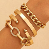 B935 - Stacked Golden Chain Bracelet