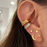 E1419 - Star Moon 7Pc Earring Set