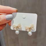 E1476 - Pearl Bow Earrings