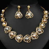 SET668 - Korean Style Bridal Pearl Necklace Set