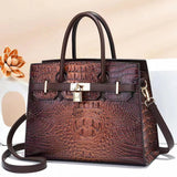 H1819 - Vintage Crocodile Print Handbag