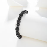 MJ165 - Beaded Black Men's Fashion Bracelet