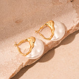 E1637 - Vintage Simple Pearl Bag Earrings