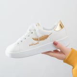 SH316 - Embroidered leaves light white shoes