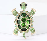 XSB188 - Gemstone Turtle Brooch