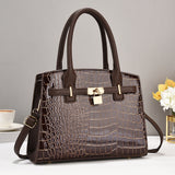 H1933 - Retro Luxe Crocodile Pattern Handbag