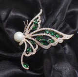 XSB156 - Green Butterfly Saree Brooch