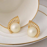 XE146 - Pearl Angel Wings Earrings