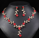 SET653 - Retro inlaid plum Jewellery Set