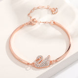 B978 - Elegant Rose Gold Swan Bracelet