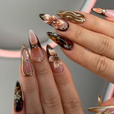 NA022 - 3D Flower Manicure Glam Nails