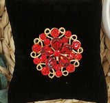 SB268 - Red Gemstone Brooch
