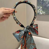 HA247 - Printed Peacock Blue Headband